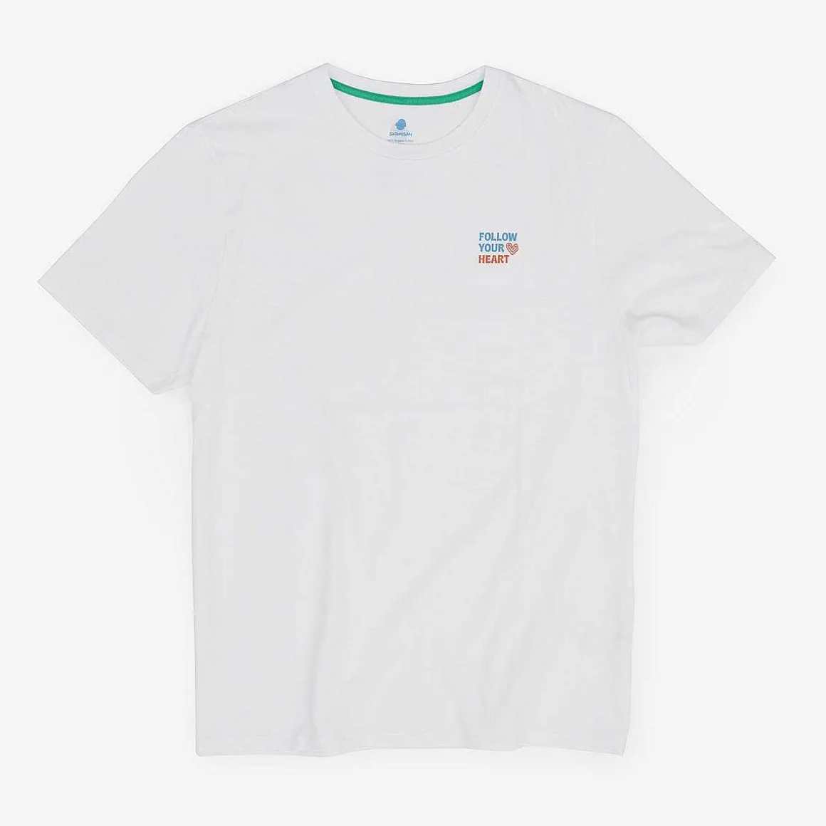 T-Shirt In Cotone Biologico Vestibilita Regolare | Bianco Segui Il Tuo Cuore