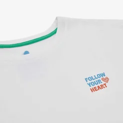 T-Shirt In Cotone Biologico Vestibilita Regolare | Bianco Segui Il Tuo Cuore