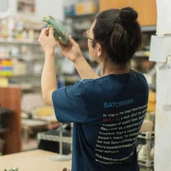 T-Shirt Oversize In Cotone Biologico | Origine Dell'Inchiostro Blu